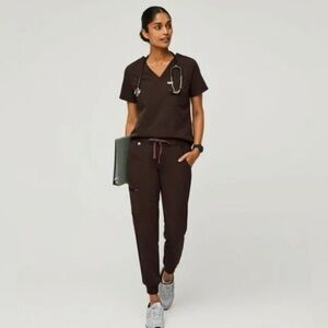 Figs High Waisted Zamora Espresso Scrubs Joggers women’s size XL